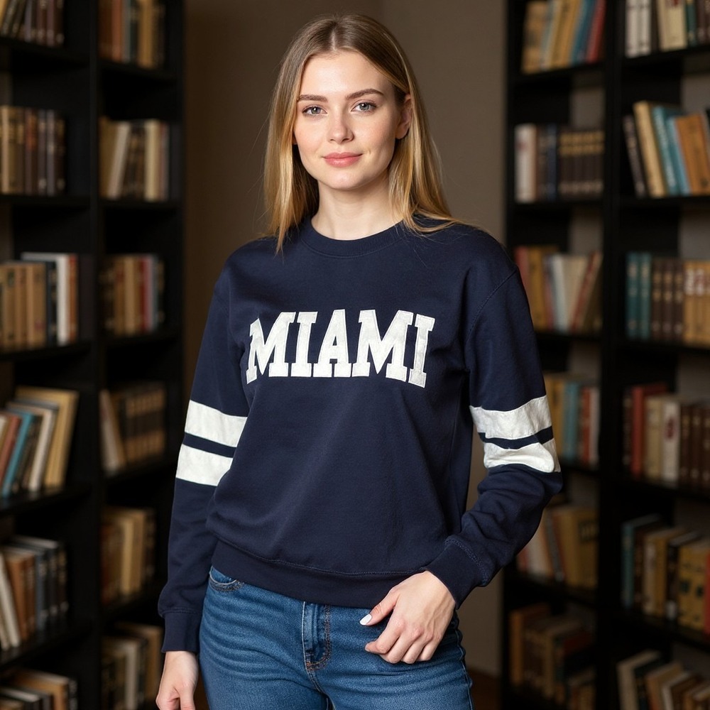 New York Popular Miami Sweatshirt Unisex 2XL Graphic Varsity Collegiate Apparel